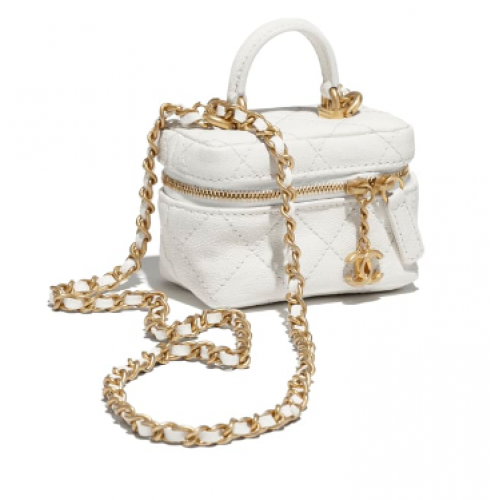 chanel small vanity with chain AP2194 white